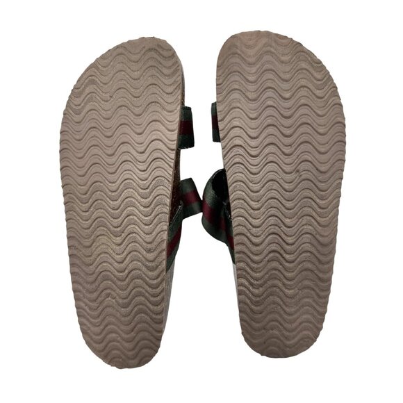 Madden Girl Womens Size 6/7 Strap Buckle Slides Leopard Print Green Red Strap - Picture 9 of 11